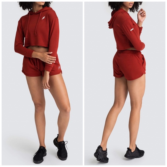 DOYOUEVEN Freedom Cropped Boxy Hoodie Earth Red XS - Picture 2 of 11